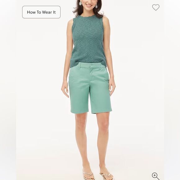 Nwt size 0 jcrew 9" Frankie bermuda chino short color Aventurine spring shorts - Picture 1 of 13